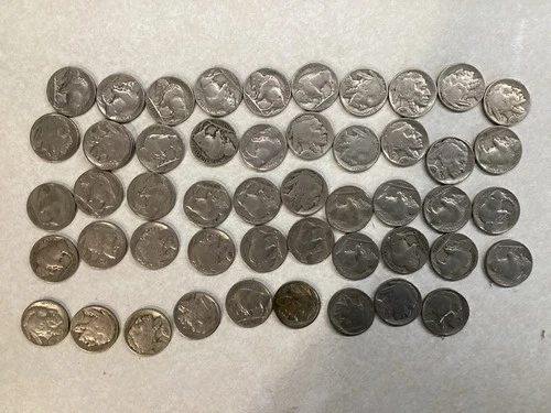 49 Buffalo Nickels,46 Full Dates,mostly 1930’s,8-1920’s(P51)