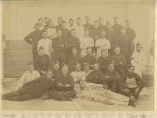 UK Royal Navy sailors in uniforms ship crew Malta antique albumen photo by Ellis