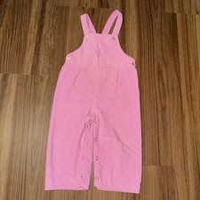 Vintage 80s 90s JCPenney Toddler Time Pink Corduroy Overalls Jumper Size 2T