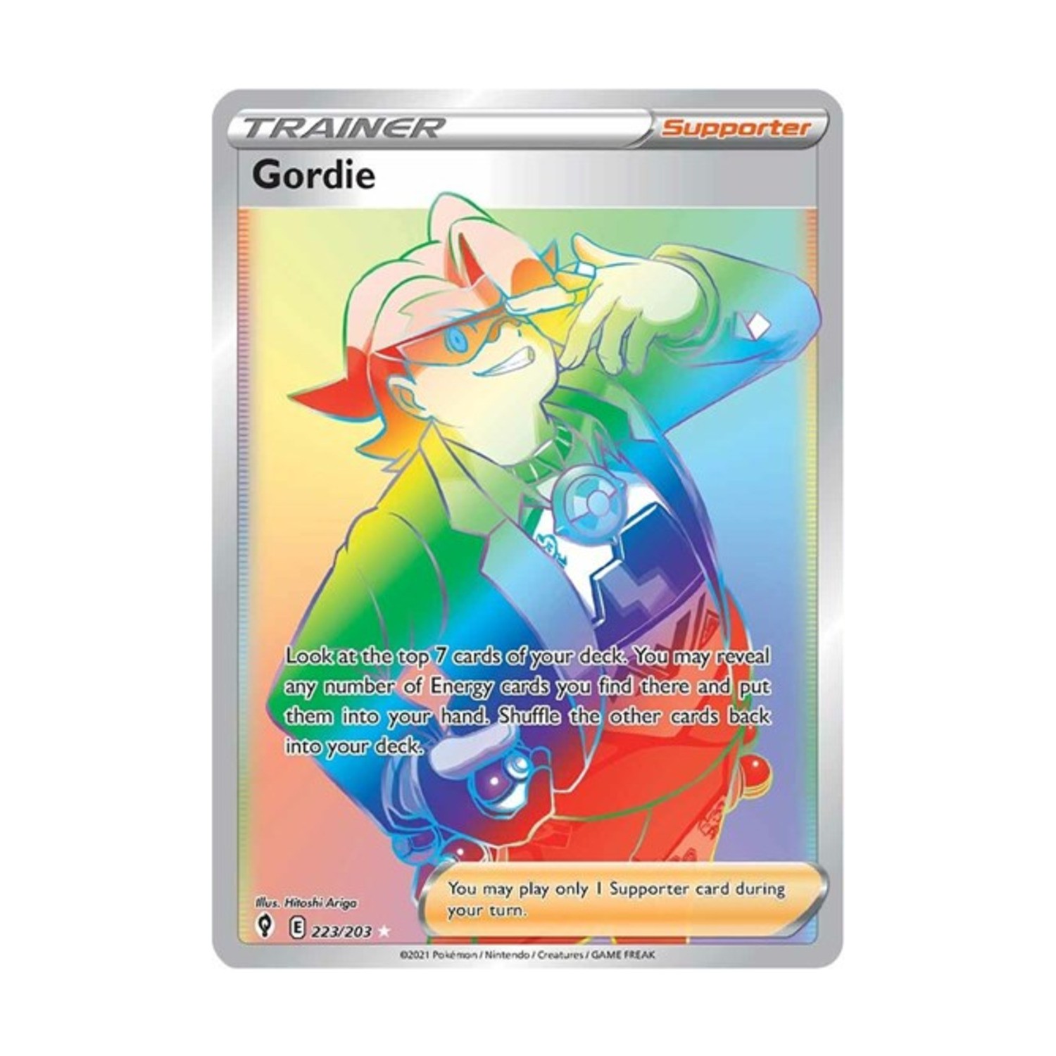 Pokemon SWSH07: Evolving Skies Gordie (SR) (SR) #223/203 (Holo) NM