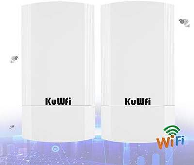 Kuwfi 5.8G Point to Point Outdoor Wifi Bridge,900Mbps Network Wireless Ethernet 