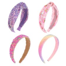 4 PCS Headbands for Girls , Glitter Cute Headbands Girls Head Bands Sparkly N...
