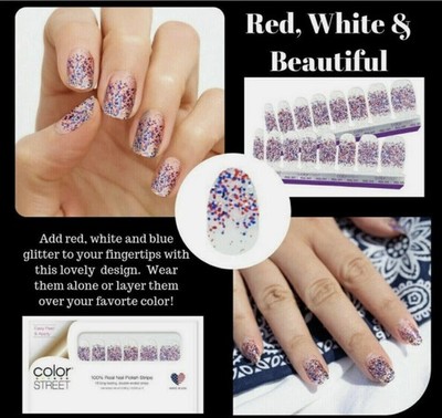Color Street Nail Polish Strips, Red White & Beautiful, PATRIOTIC, NIB, READ!!!