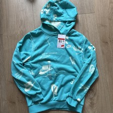 Nike Logo Print Kids Teal Blue Hoodie Size Large 12-13 yrs Brand New   