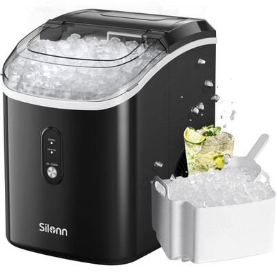 Silonn Nugget Ice Maker Countertop 33lbs/24H Pebble Ice Maker Machine with Self
