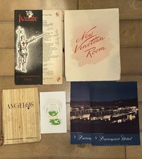 Restaurant Menus 1940 Era Ivanhoe, Chi. Davenport Hotel Spokane Angelos Italy