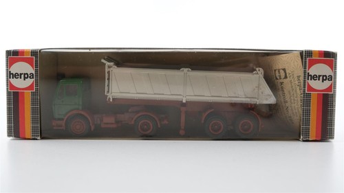 Herpa H0 806511 Mercedes-Benz semirremolque volquete verde/plata | Zustand: Gebraucht