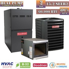 Goodman 2 Ton 15.2 SEER2 Heat Pump Furnace & ...