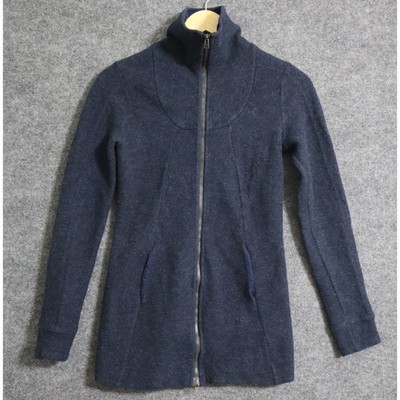 IBEX Jacket Women XS Blue City Classic Turtle Neck Merino Wool Full Zip