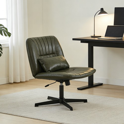 #ad #ad Home Office Armless Criss Cross Legged Chair Adjustable Wide Task Chair No Wheel $49.99