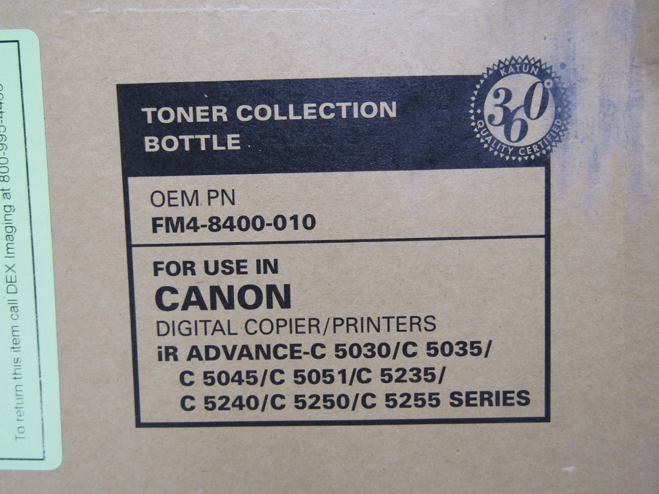 Contenedor de colección de tóner para impresora copiadora Canon KATUN FM4-8400-010, caja abierta Foto 3 de 4