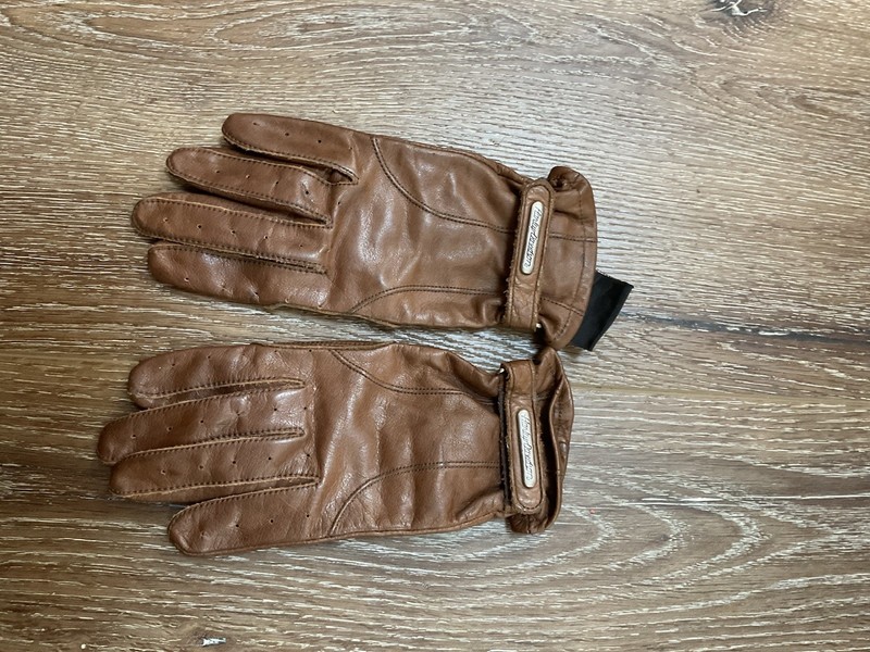 Harley Davidson Womens Brown Leather Motorcycle Gloves Size Small Excellent Cond