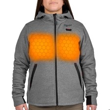 Milwaukee Tool F200g-21L Women's Heated Hoodie, Up To 8 Hours Time, Zipper