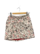 PLEATS PLEASE ISSEY MIYAKE Character Pattern Skirt, Size 4, Cotton, CRM All-over