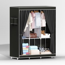 Portable Clothes Rack Closet Wardrobe Storage Shelf Organizer Water-Proof Fabric