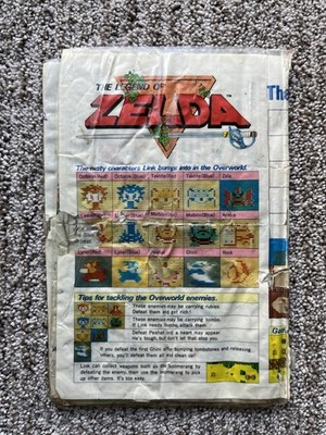 The Legend of Zelda (Nintendo NES, 1987) Map Only Laminated Rough Condition
