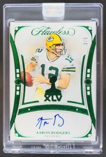 2025 Panini Flawless Aaron Rodgers 2024 Champions Emerald Auto /5 Packers DS10