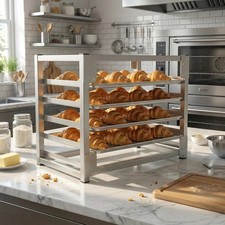 5 Tiers Commercial Bun Pan Rack Kitchen Aluminum Baking Racks Brake Wheel UK