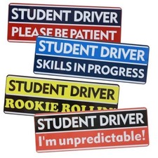 4 PCS New Driver Funny Car Decals, Student Driver Sticker for Car Non