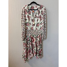 Farm Rio for Anthropologie Anabela Floral Print Long Sleeve Dress Smocked XL