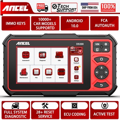 ANCEL DS300 OBD2 Diagnostic Tool Bluetooth Bi-directional ECU Coding A/F Adjust