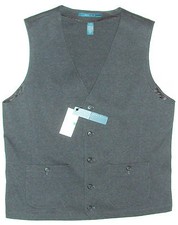 Perry Ellis Mens New 80 V-neck Button Fashion Suit Vest L Large Gray Hthr NWT