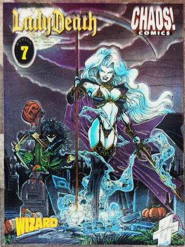 1996 Lady Death Chromium Number 7 Wizard Promotional Card Chaos Comic