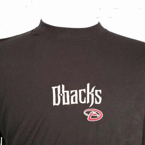 Arizona Diamondbacks Men's Large Black T Shirt D'Backs Red Snake Embroidered - Picture 3 of 12