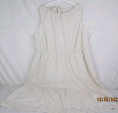 Ava & Viv A Line Summer Lined Maxi Dress White 3X