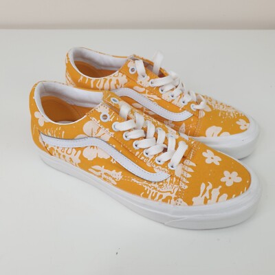 Vans Anaheim Factory Old Skool 36 DX Sneaker Damen UK 7 senfgelb geblümt