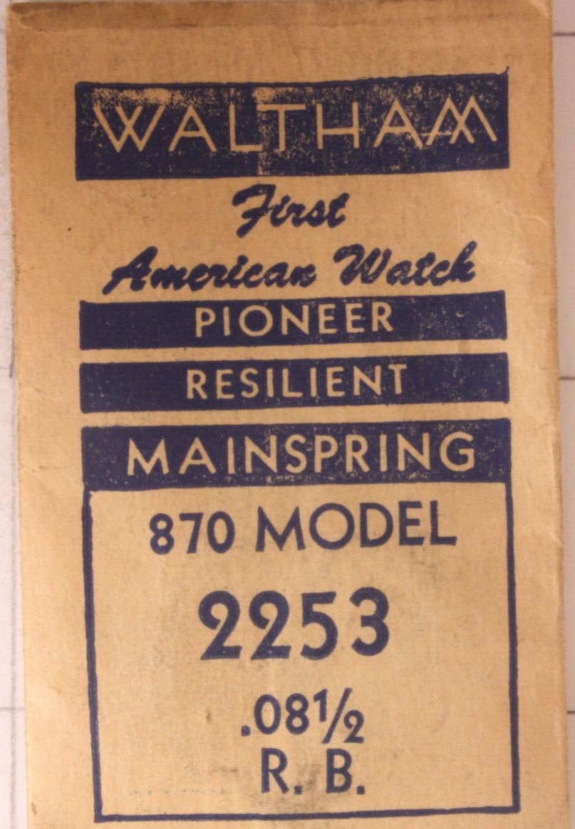 Waltham 870 Model Mainspring Watch Part #2253-image