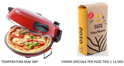 FORNO PIZZA CON PIETRA REFRATTARIA 2 TERMOSTATI CUOCE 5 MIN FARINA PETRA  12,5 KG | eBay