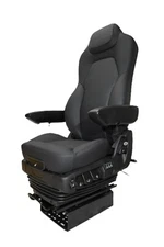 NEW PRIME TC400LBK GENUINE BLACK LEATHER AIR RIDE TRUCK SEAT