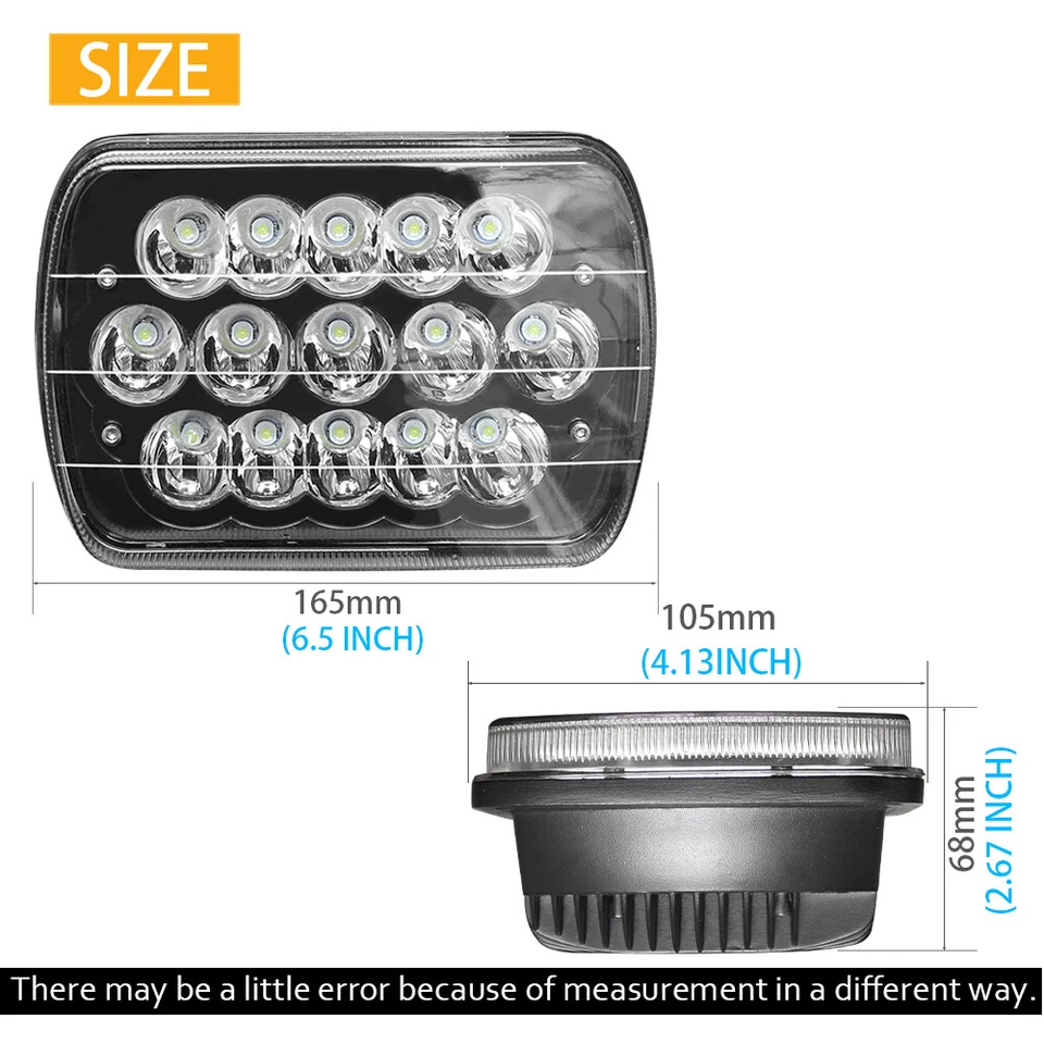 Par de faros LED H4 5X7" 7X6" alto/bajo para camioneta Toyota Tacoma 1995 1996 1997 Foto 4 de 4