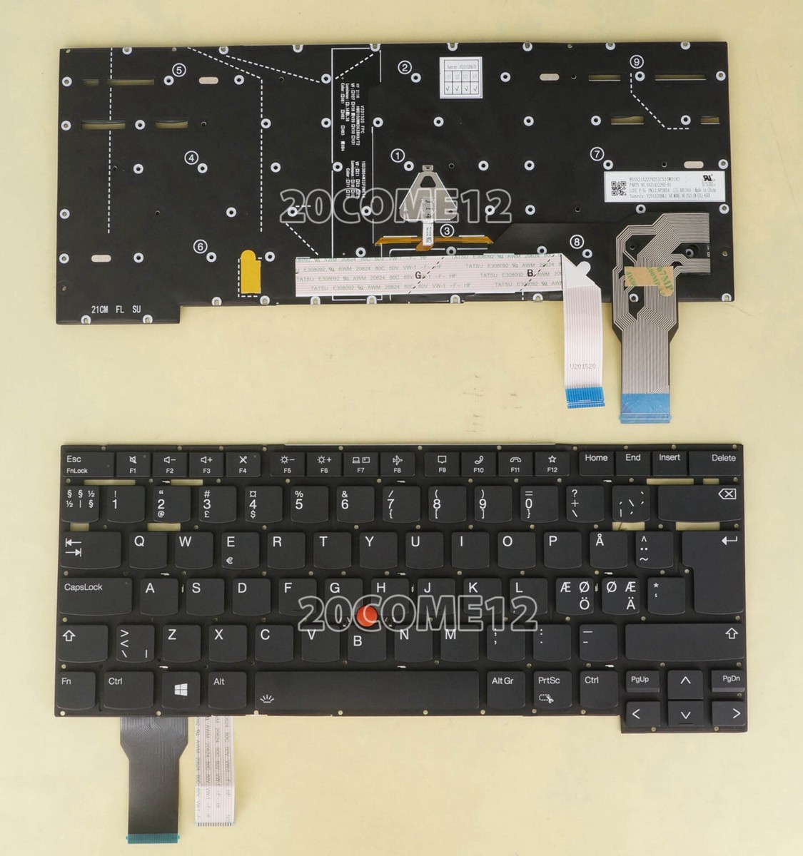 For Lenovo Thinkpad X1 Extreme Gen 4 20Y5 20Y6 Keyboard Backlit