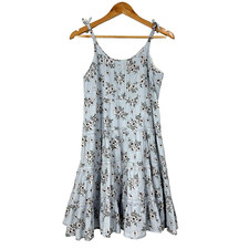 Peek Girls XL Size 12 Dress Blue Flowers Party Easter Sleeveless A Line Swing