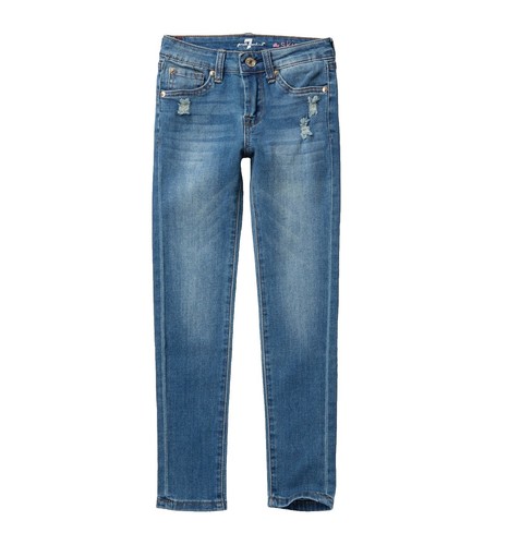 Jean 7 For All Mankind The Skinny Crop & Roll - Fille Taille 10 - Bleu