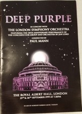 DEEP PURPLE - ROYAL ALBERT HALL 9/25 & 9/26 1999 CONCERT PROGRAM BOOK BOOKLET