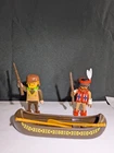 VTG PLAYMOBIL LOT WESTERN INDIAN TRACKER + GUIDE CANOE PADDLES RIFLES 1989