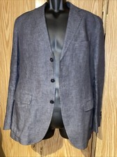 100 Linen Fratelli Ormezzano Mens Size 50R Sports Coat Blazer Made In Italy