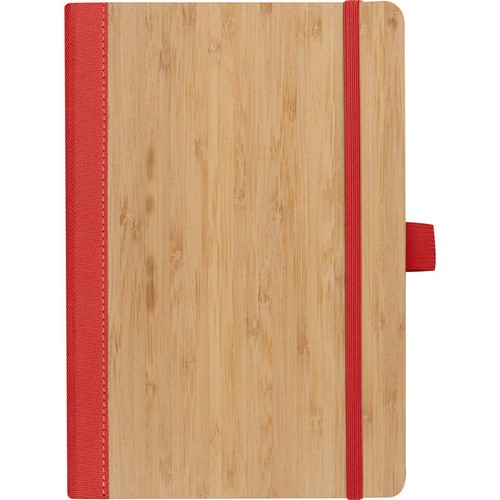 Notizbuch mit Namensgravur - Cover aus Bambus - DIN A5 - 192 Seiten - Farbe: rot - Bild 4 von 7