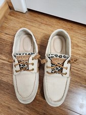 Sperry Women's Songfish Animal Print Linen Boat Shoe Size 7