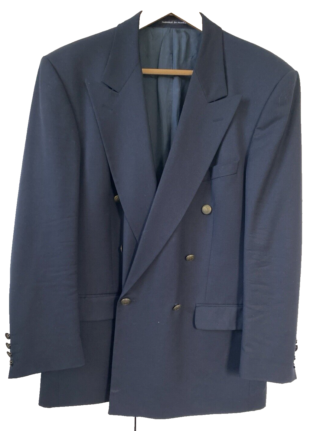 Blazer vintage Yves Saint Laurent 42 bottoni YSL lana navy picco doppio seno