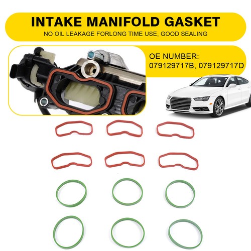 Intake Manifold Gasket Set w/ 6xLower Gaskets for AUDI A4 Quattro A5 Quattro A6