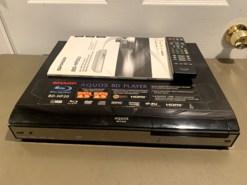 Sharp Aquos BD-HP20U Blu-ray blu ray player Manual Remote And Power Cord Tested - Picture 1 of 6