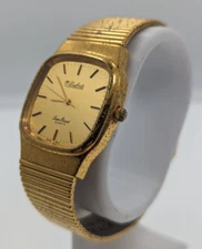 Lucien Piccard Dufonte Men's Dress Watch Quartz Gold Tone AS IS