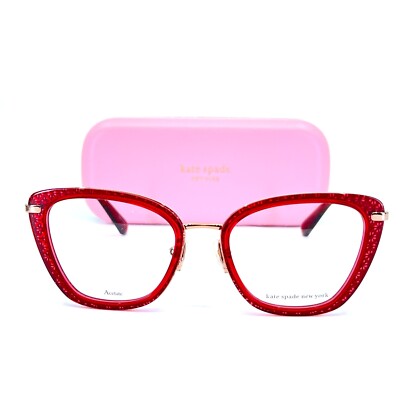 Kate Spade MADEIRA/G C9A Eyeglasses Gold Red Womens Cat Eye  display picture 1