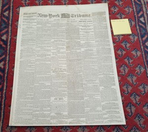 CIVIL WAR Newspaper NY TRIBUNE March 28 1865 Siege Petersburg, Mobile Bay
