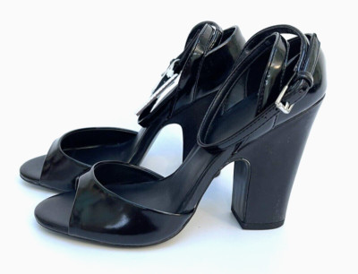 Zara Schwarz Knöchelriemen Blockabsatz Sandalen Größe UK3 EUR36 US6 Ref 6456 201