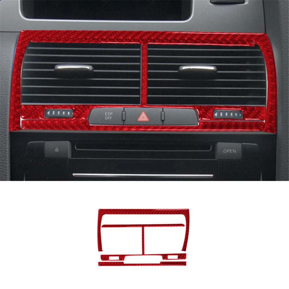 Juego completo de tapicería interior de fibra de carbono rojo 72 piezas para Audi Q7 2007-2015 Foto 2 de 4